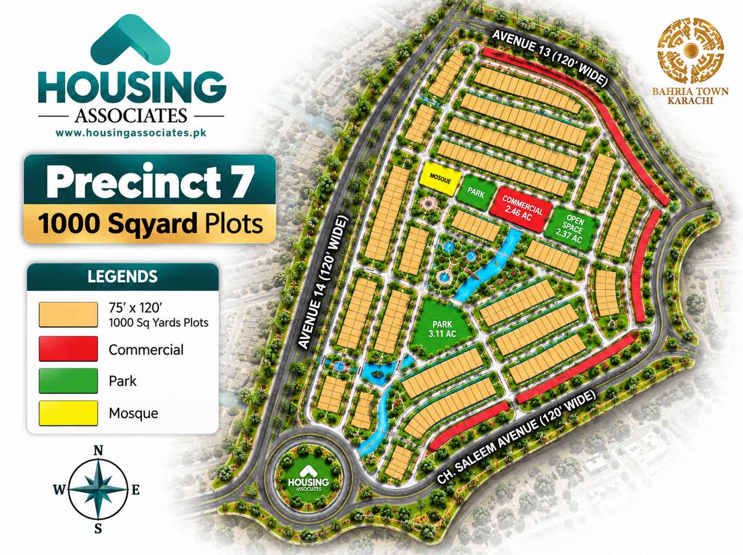 Precinct 7 HD Map Bahria Town Karachi