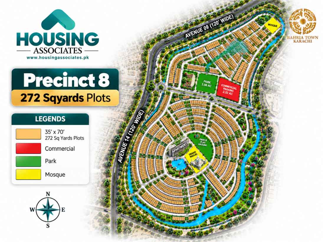 Precinct 8 Map HD Bahria Town Karachi