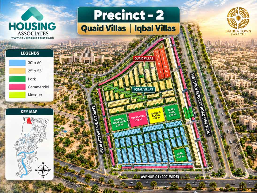 Precinct 11A HD Map Bahria Town Karachi | Housing Associates